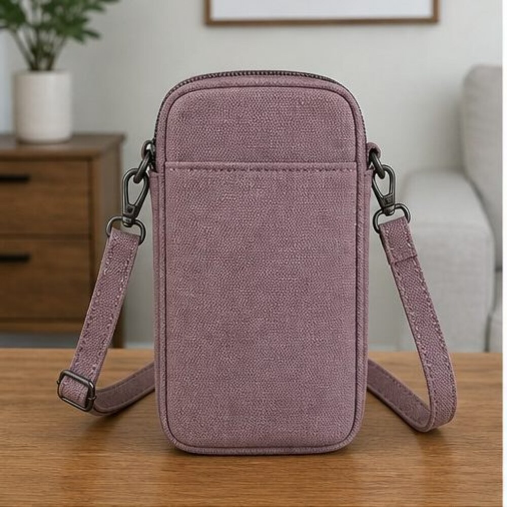 Mauve Canvas Crossbody Bag